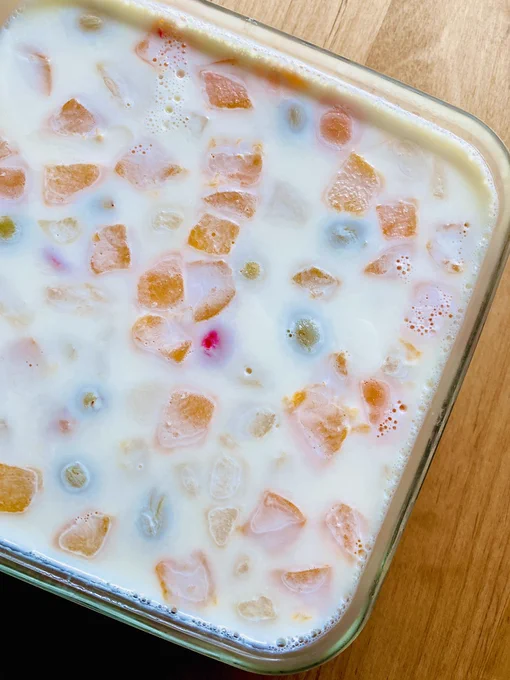 牛乳寒天美味しくできた!また作ろう 