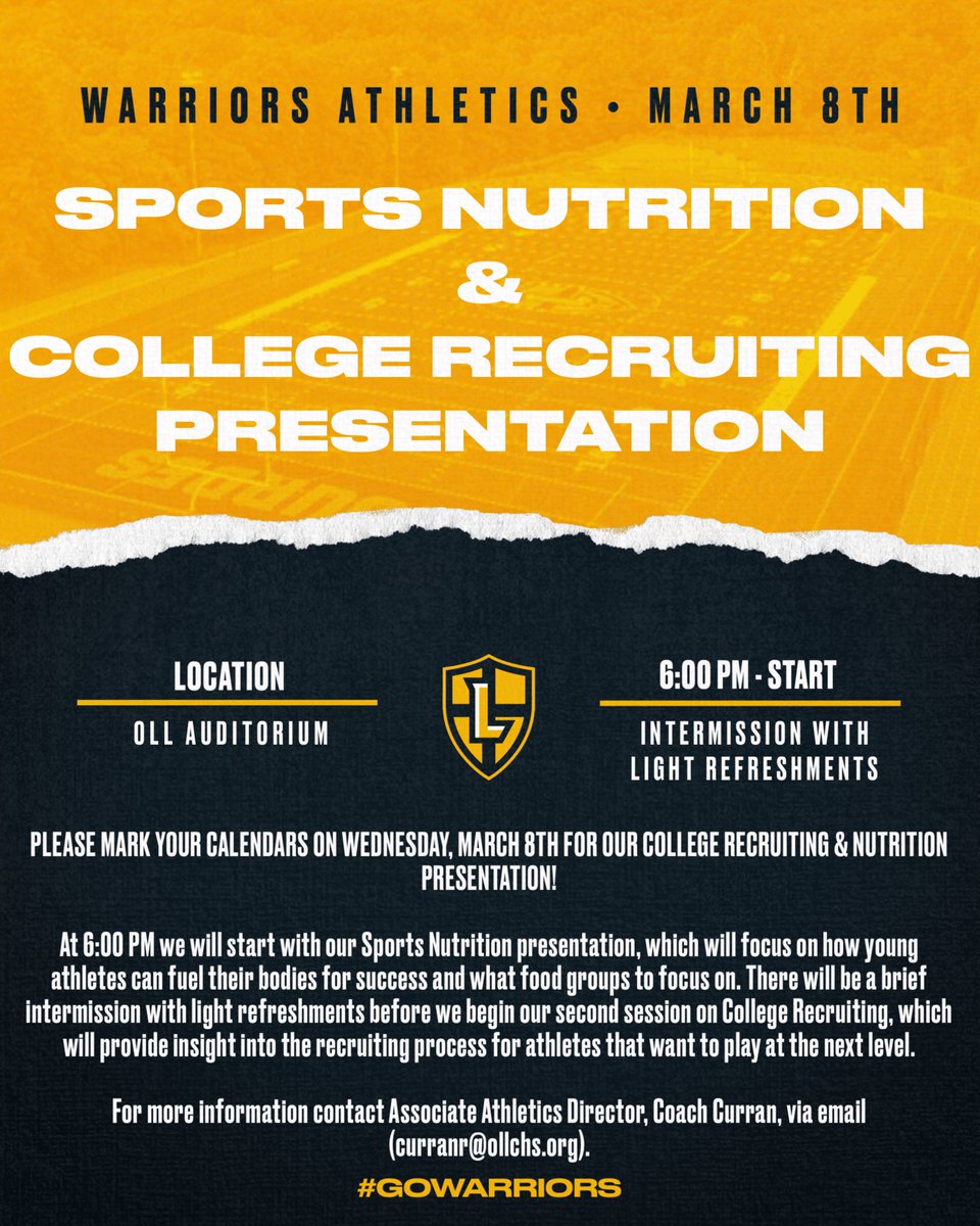 OLL Students &amp; Families don’t forget about the great presentation tomorrow night in the auditorium!

Use the South side entrance of the school!