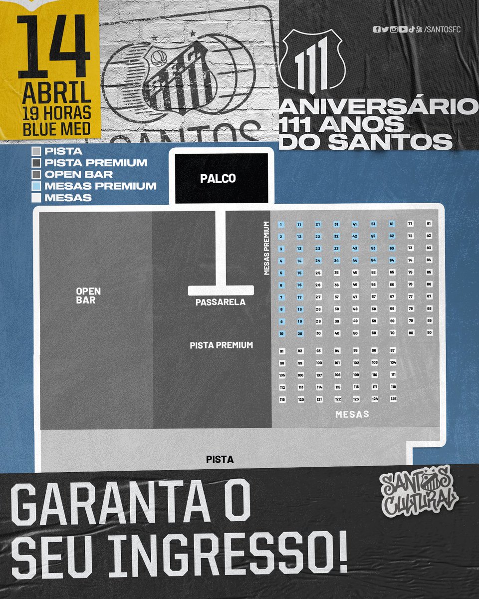 SantosFC's tweet photo. Detalhes dos ingressos do show de aniversário do #Santos111! ⚪️⚫️☑️ https://t.co/UmrLQxr1oy