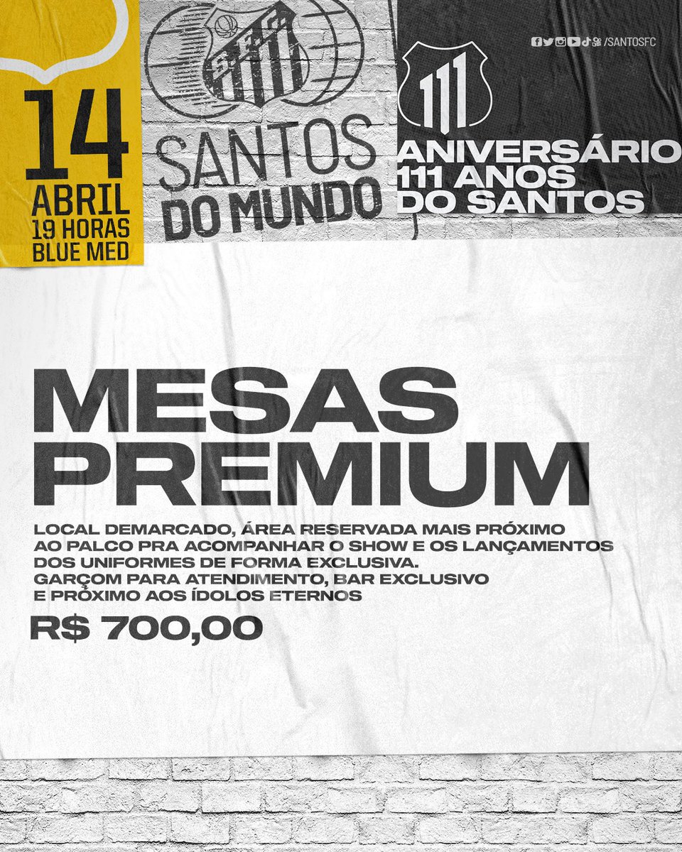 SantosFC's tweet photo. Detalhes dos ingressos do show de aniversário do #Santos111! ⚪️⚫️☑️ https://t.co/UmrLQxr1oy