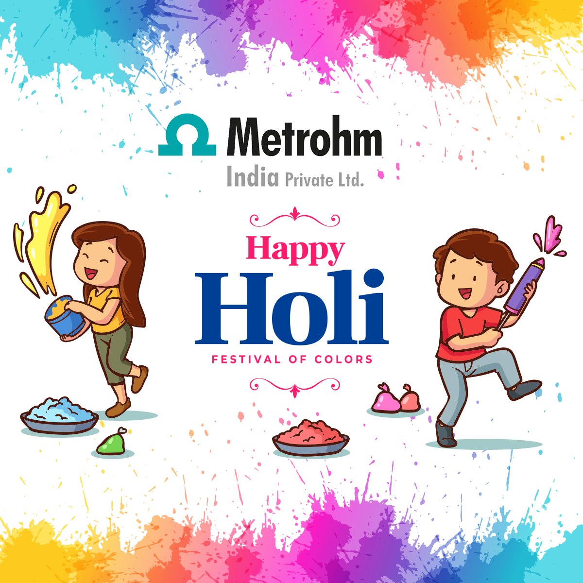 Metrohm_India's tweet photo. On this auspicious occasion of Holi, may all the seven colours of the rainbow come together to bless you with happiness and prosperity. Metrohm India wishes you and your family a Happy Holi 2023.

#HappyHoli #Holi2023 #Metrohm #MetrohmIndia #Fetivals https://t.co/9MaeQ7fkAF