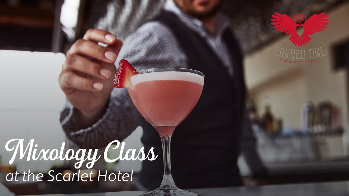 🍹 Register today for the first class in a series of mixology classes at the Barred Owl, the rooftop bar at The Scarlet Hotel. 

🎫Tickets for purchase: bit.ly/MarchMixologyC…

#TheScarletHotel | #LNK