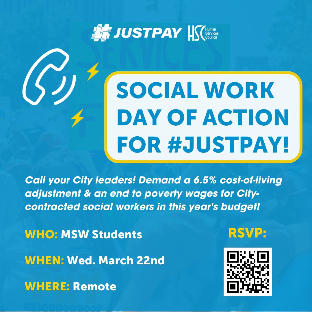 Calling #MSW students! The #JustPay Campaign is fighting to end government-sanctioned poverty wages for human services workers.