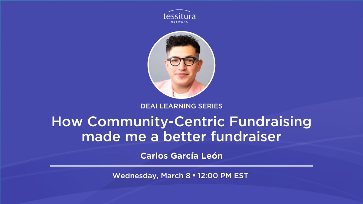 🖥Upcoming Webinar: Community-Centric Fundraising (CCF) challenges us to reexamine traditional models of #fundraising. Carlos García León will share how CCF is transforming @cincinnatiopera's fundraising practices. 🕛 Wed, March 8, 12pm EST 🔗 Register: bit.ly/3L4IYyR