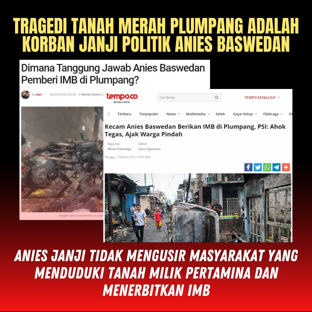 RanggaStevens's tweet photo. Tragedi tanah merah plumpang adalah korban janji pollitik anies baswedan https://t.co/8EJUBni0Uh