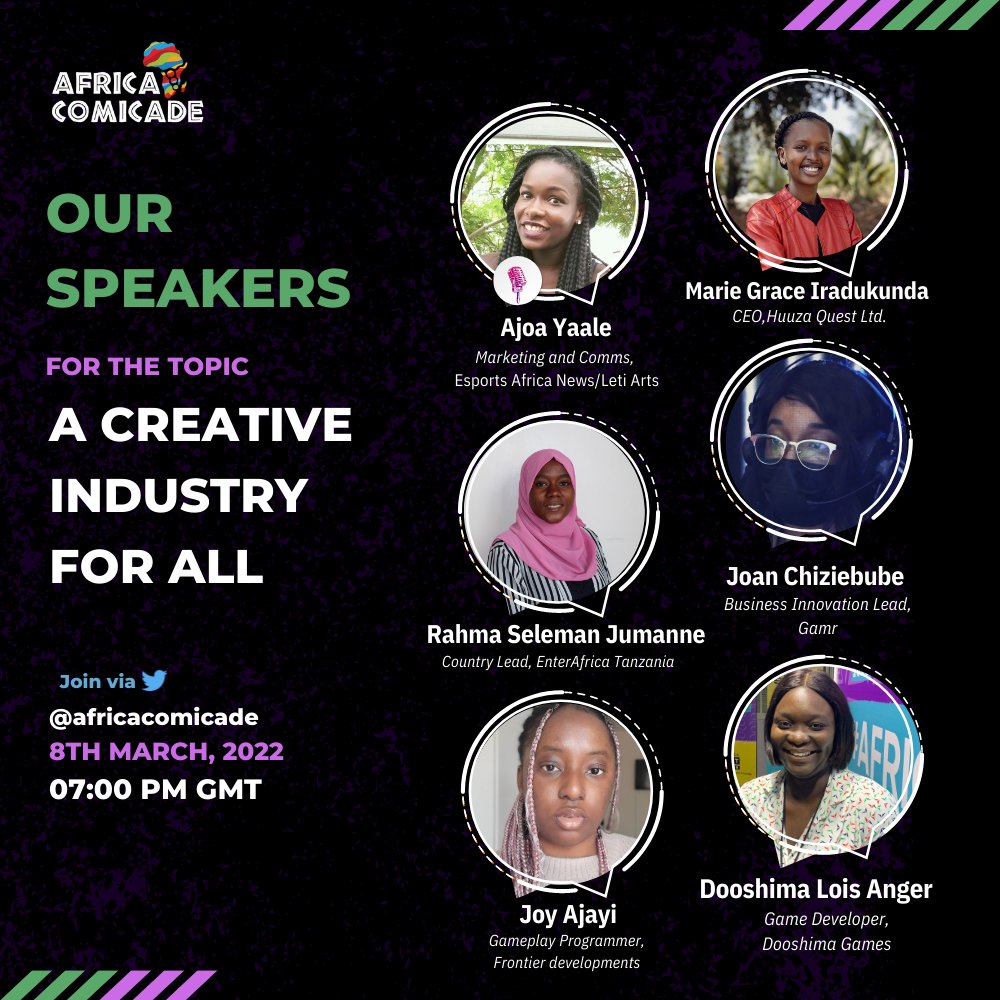 Set a reminder for our upcoming Space celebrating #InternationalWomensDay with these amazing women in the African immersive and interactive media industry. 
It's an awesome panel😍, with diverse experience and expertise 👌
x.com/i/spaces/1zqJV… 

#WomensDay #HappyWomensDay2023