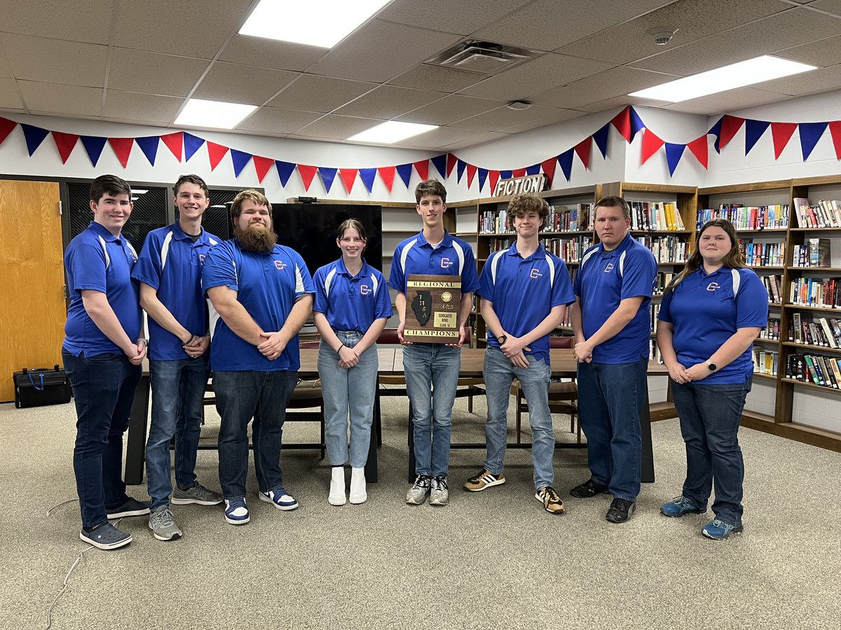 The Scholastic Bowl team took a win last night at the IHSA Regionals in Carlinville. They are headed to Sectionals this coming Saturday. #WeAreCarlinville