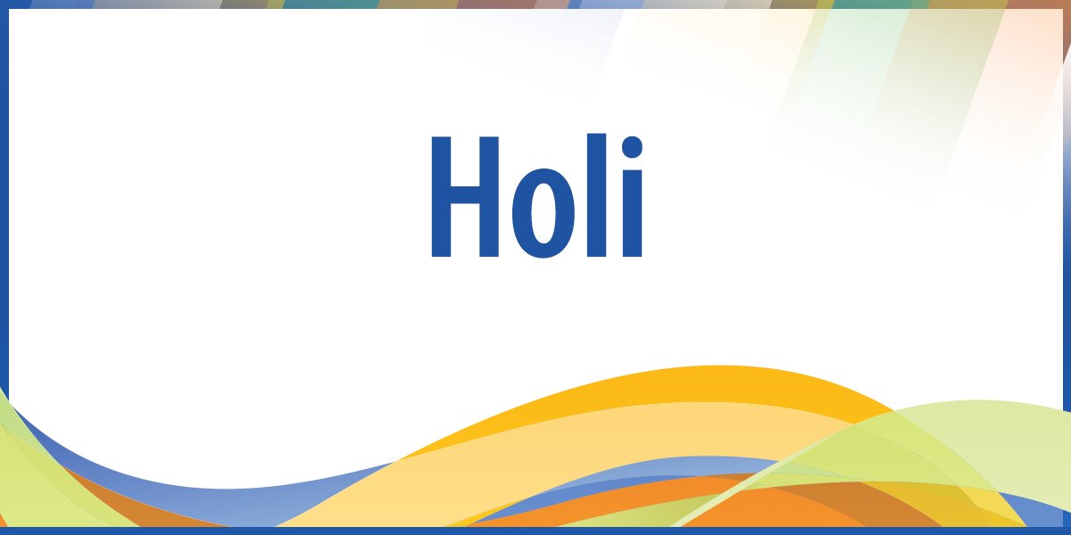 Happy #Holi to everyone celebrating today! May this festival of colours bring joy, harmony, and positivity.