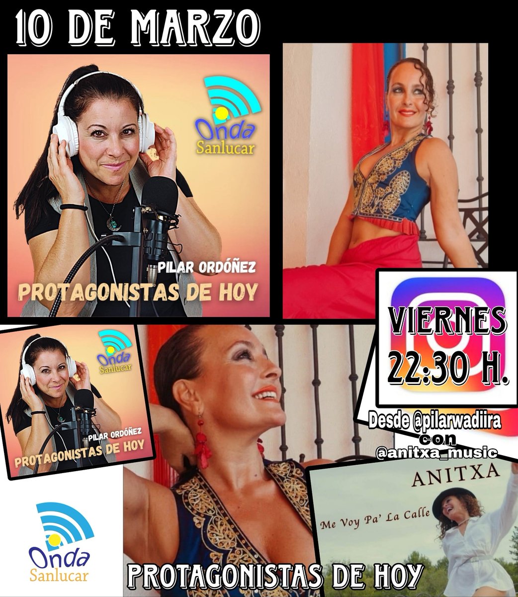 Pilarwadiira's tweet photo. #Thenumberone  @anitxamusic #bachatera en #ProtagonistasDeHoy en @ondasanlucarlm directo desde @pilarwadiira . https://t.co/nITIlTFeyP