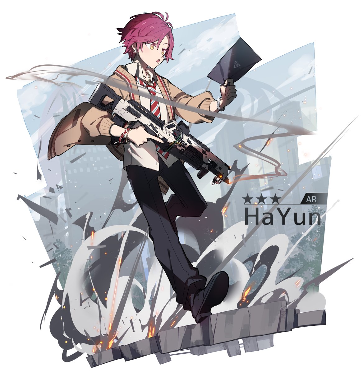 weapon gun solo necktie holding short hair holding weapon  illustration images