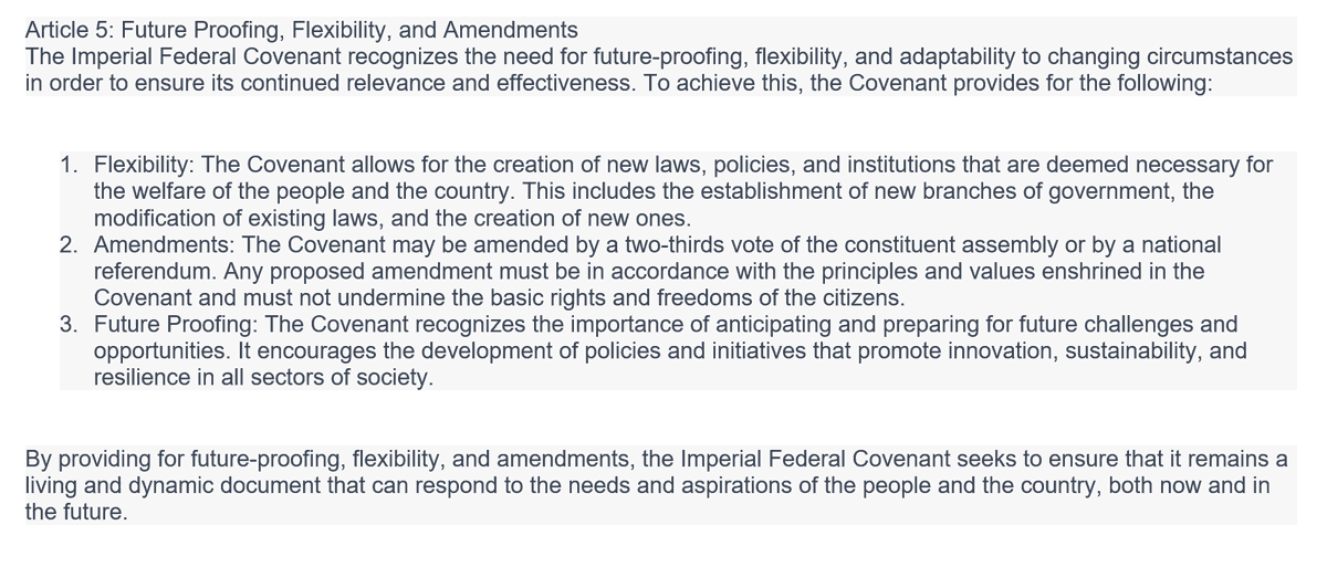 Callsign4thLeaf's tweet image. Do I have to point out the obvious? What I made for a fictional country has this item for "future proofing, flexibility, and amendments" in their constitution.  I really do hope someone will thought of that and put in the next one.

#FedParlFDI #IpanaloAngReporma #FedParlFDI