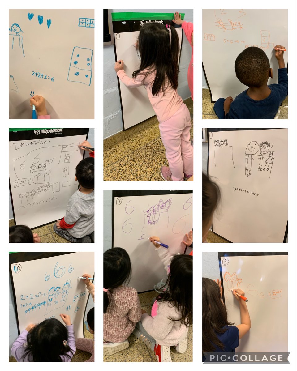 In Kindergarten we are #BuildingThinkingClassrooms!  Today the Ss worked on a vertical space in random groupings of two to solve a problem.  It was incredible to see how engaged the Ss were as they worked together on this thinking task! @HollywoodTdsb @pgliljedahl @Jason_To