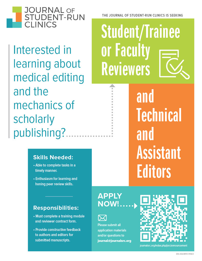📣We are currently recruiting Faculty Reviewers, Student/Trainee Reviewers, Assistant Editors, and Technical Editors! 📣
Interested in learning about medical editing and the mechanics of scholarly publishing? We want you on our team! 
🔗journalsrc.org/index.php/jsrc…
#MedEd #MedTwitter