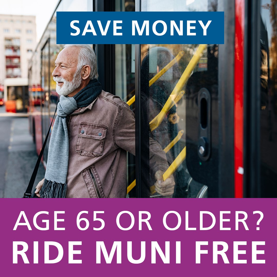 FairFinesFees's tweet photo. Did you know that seniors over 65 years old and people with disabilities can ride @SFMTA_Muni for FREE?
To qualify, you must be a SF resident with an income of less than 100% of the Bay Area Median Income ($89,650 for 1 person).
Learn more: https://t.co/S3FeQH13QP https://t.co/SXVBQWoKFA