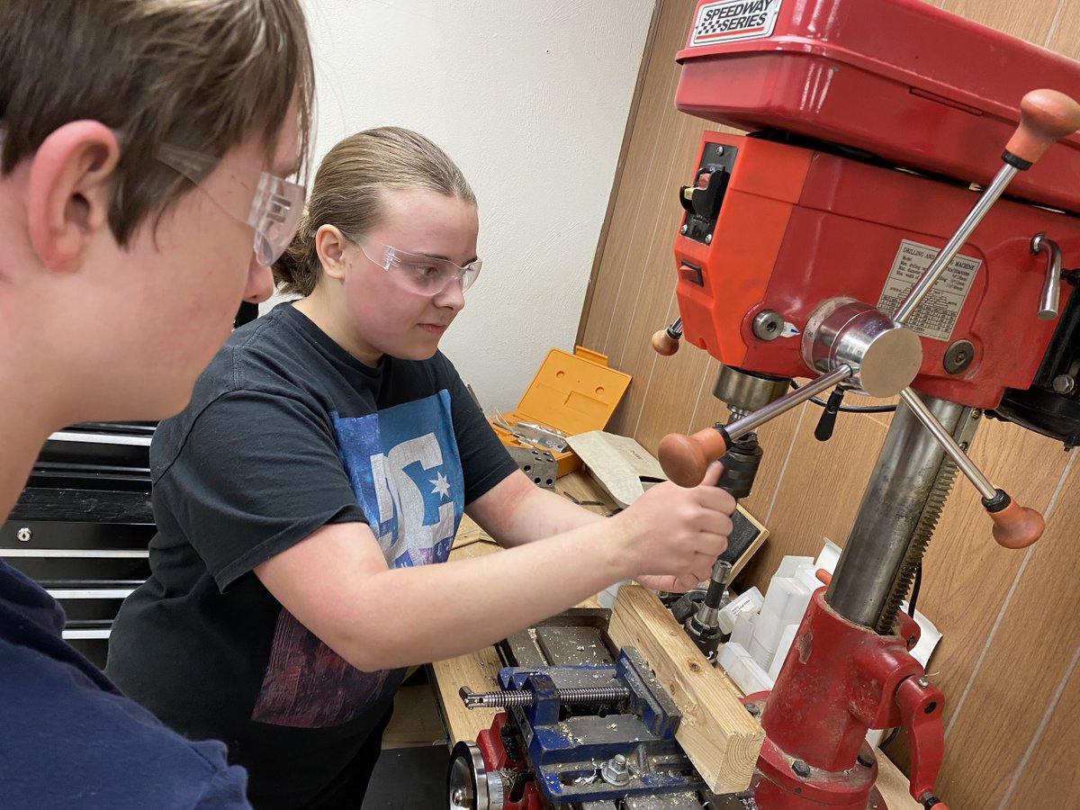FRC6936's tweet photo. With a week (plus a day) until our first competition, we are very excited. Our robot is completed and programming and drive practice is in full swing!!! https://t.co/C831AJjh4n