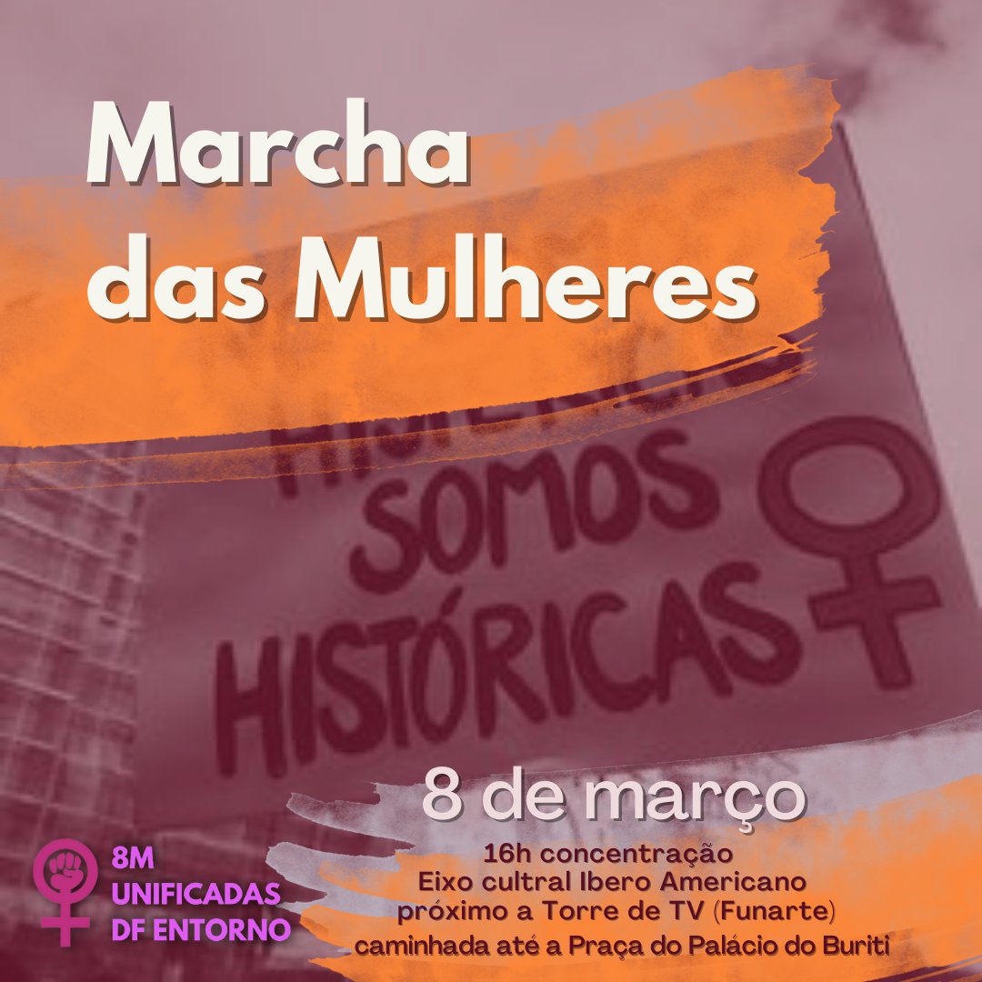 ritaandradedf's tweet photo. 8 de março dia de luta da mulherada.
Bora p/ as ruas!

#8M2023 
#diainternacionaldasmulheres
#pelavidadasmulheres https://t.co/TnyV5eKzQS