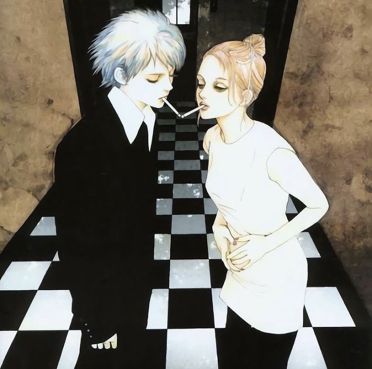 xe0_xeo's tweet photo. Artwork by Japanese manga artist Fujiwara Kaoru https://t.co/2aiG7X66p5