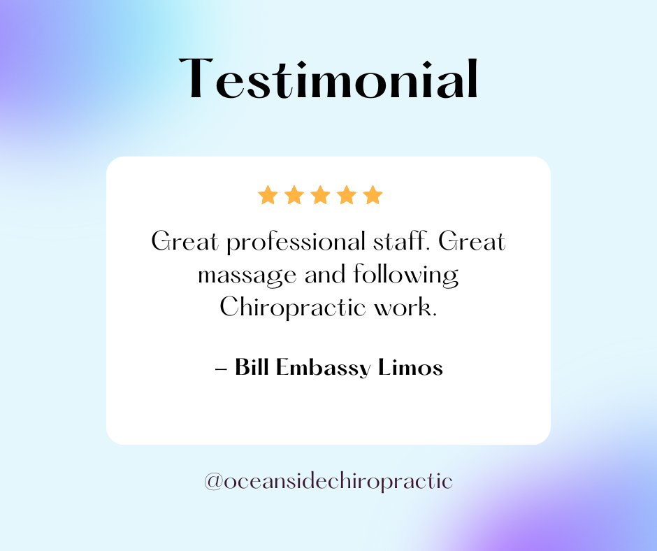 Oceanside_Chiro's tweet photo. Thanks Bill, always a pleasure to help ! Check our website https://t.co/zKqEZMrmBO
#perthchiropractors #chiropracticservices #chiropracticmassage https://t.co/mhjpvBc3Yp