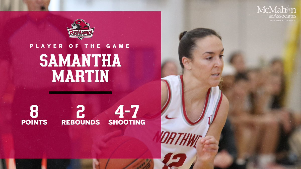 McMahon &amp; Associates Player of the Game is Samantha Martin. Played 16 minutes off the bench and scored 8 points