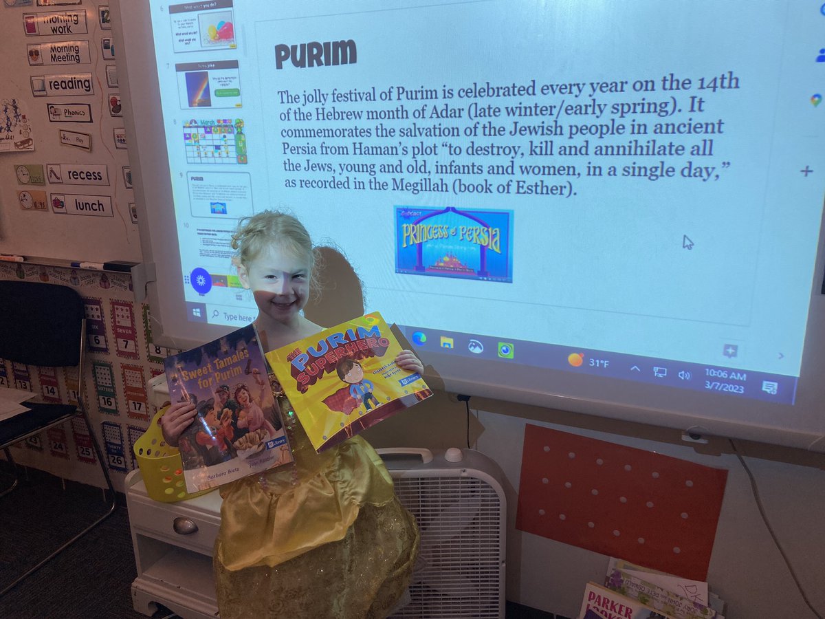 A DK kiddo helped us learn about Purim today! <a href="/bhschools/">BHSchools</a> <a href="/MaryHillberry/">Mary Hillberry</a> <a href="/BhillsGlobaled/">Bloomfield Hills Schools Global Education Team</a> <a href="/LonePineSchool/">Lone Pine Elementary</a>
