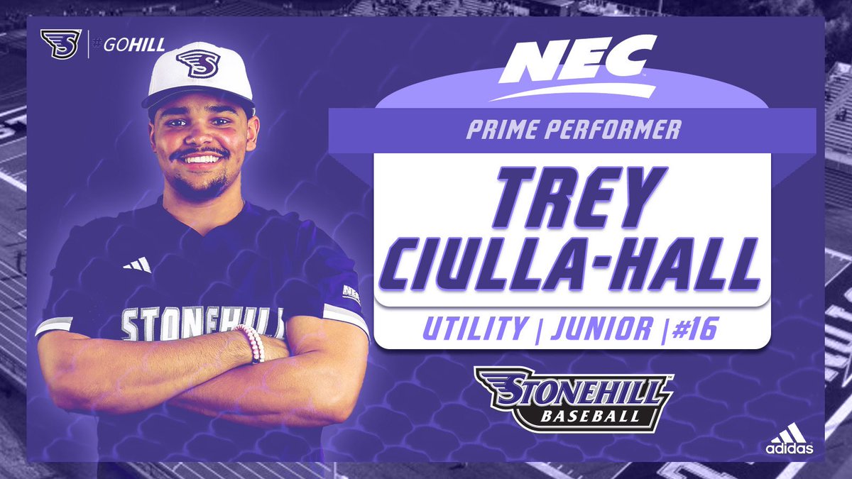 GoStonehill's tweet photo. Everything comes in 3️⃣’s #GoHill #NECBSB 

Congrats to Matt Tyman, Ryan Flaherty, and Trey Ciulla-Hall earning weekly @necbaseball honors! 

STORY➡️ https://t.co/HX4Mvl17zb https://t.co/PzR7TDpIaa