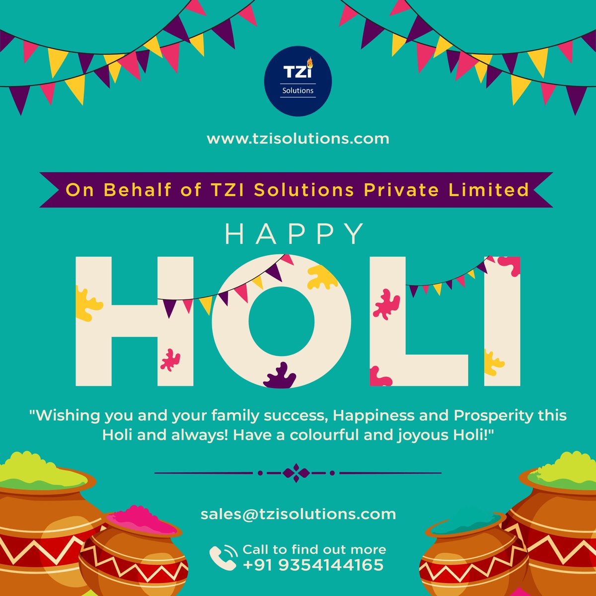 tzisolutions's tweet photo. Team TZi Solutions wishes you and your family success, happiness and prosperity this holi and always. Have a colourful and joyous Holi..!!
#HappyHoli #Holi2023 #Holi #ShubhHoli #Festivals #TeamTZi https://t.co/Z9dAMVE5u0