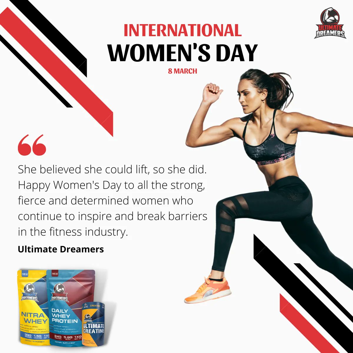ultimatedreamrs's tweet photo. Celebrating Women's Day with a tribute to all the incredible women who are making their mark in the fitness industry! Keep lifting, pushing, and breaking barriers. You are an inspiration to us all! 💪🏋️‍♀️ #HappyWomensDay #WomenFitness #BreakingBarriers #Strength #Inspiration https://t.co/5NmZnNDDhf