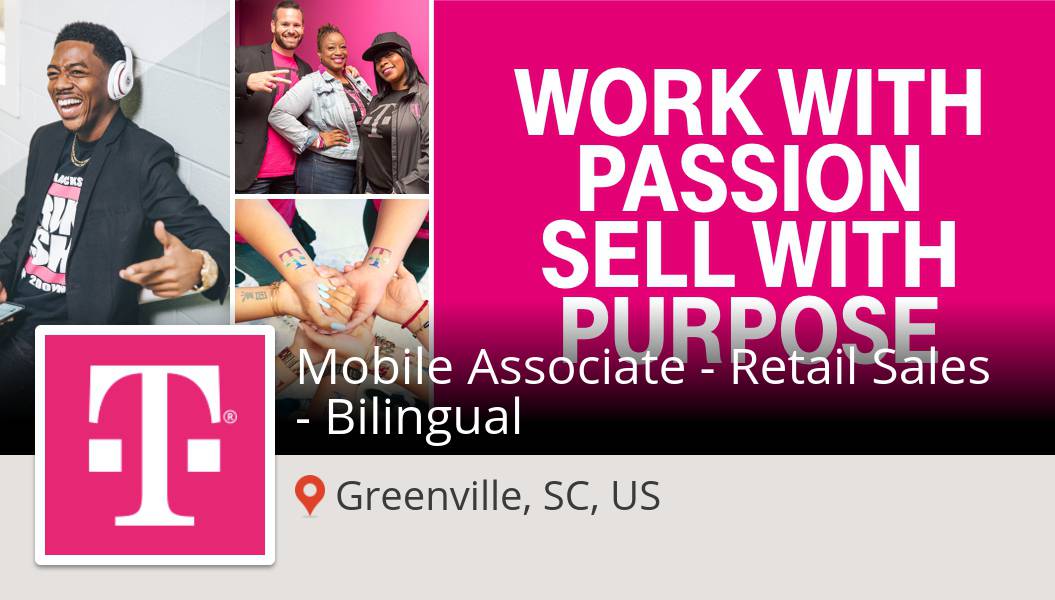 Mobile Associate - Retail Sales - Bilingual needed in #Greenville at T-Mobile Careers. Apply now! #job app.work4labs.com/w4d/job-redire… #BeMagenta