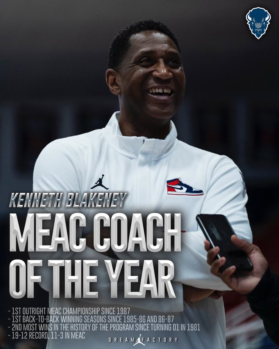 Ladies and Gentleman, your 2022-23 <a href="/MEACSports/">Mid-Eastern Athletic Conference</a> Coach of the Year: 

KENNY BLAKENEY!