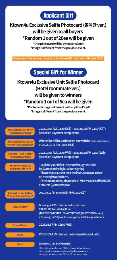 Ktown4u_main's tweet photo. Overseas Sign Event X @jeongwooorld

💿#TREASURE - 2nd MINI ALBUM [THE SECOND STEP : CHAPTER TWO] 
💚Off-Line fan signing event in JAKARTA
💙Photobook version only (LIGHT GREEN / DEEP BLUE)
⏰2023. 3/8 AM 10:00 ~ 3/10 PM 23:59

✔️https://t.co/JT54tJnrAB https://t.co/J4HZvVt3mU