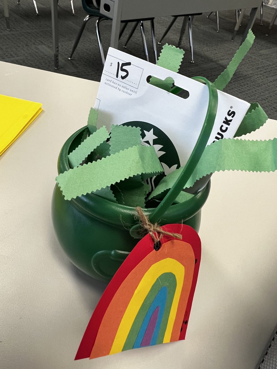 Thanks to my adopt a family! I feel lucky to have received this pot of “green” at the end of the rainbow! ⁦<a href="/WMSTimberwolves/">Wildwood Timberwolves</a>⁩