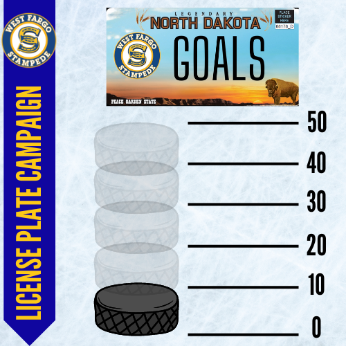 We need 39 more license plate applications to secure the production of the first ever STAMPEDE LICENSE PLATES! 📢📢  Click here to find out more: westfargohockey.com/news_article/s…