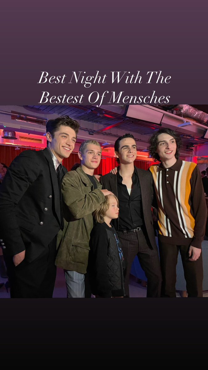 Finn Wolfhard with IT cast mate and friend Jack Dylan Grazer, along members of the cast, at the premier of “Shazam! Fury of the Gods”. 

📸: jackdgrazer via IG stories