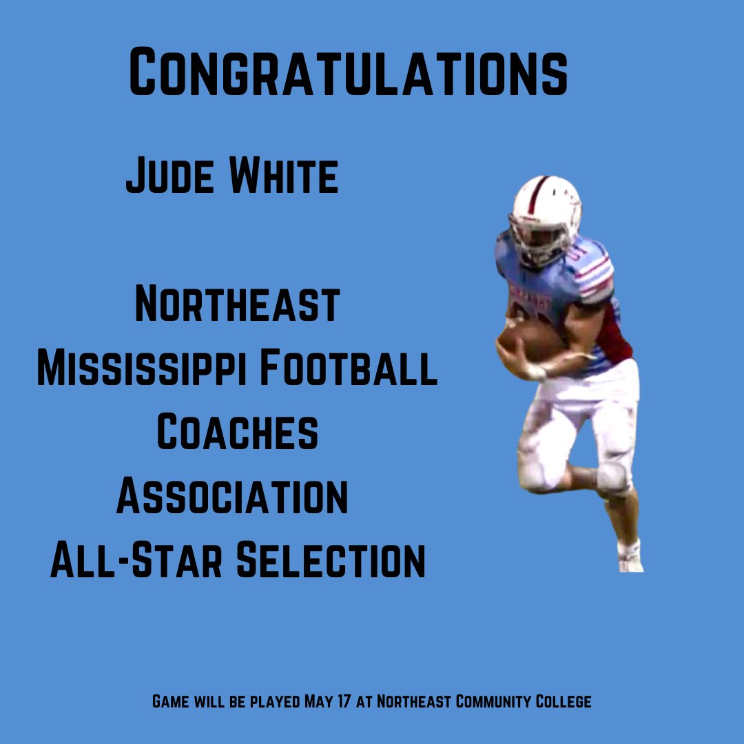 ThrasherFB's tweet photo. Congratulations to Jude White on his selection to the NEMFCA All-Star Game on May 17 at Northeast MS CC. #builtbyThrasher #ALL48 #swordsupβοΈ #walkthruthevalley https://t.co/PCuythvdaN