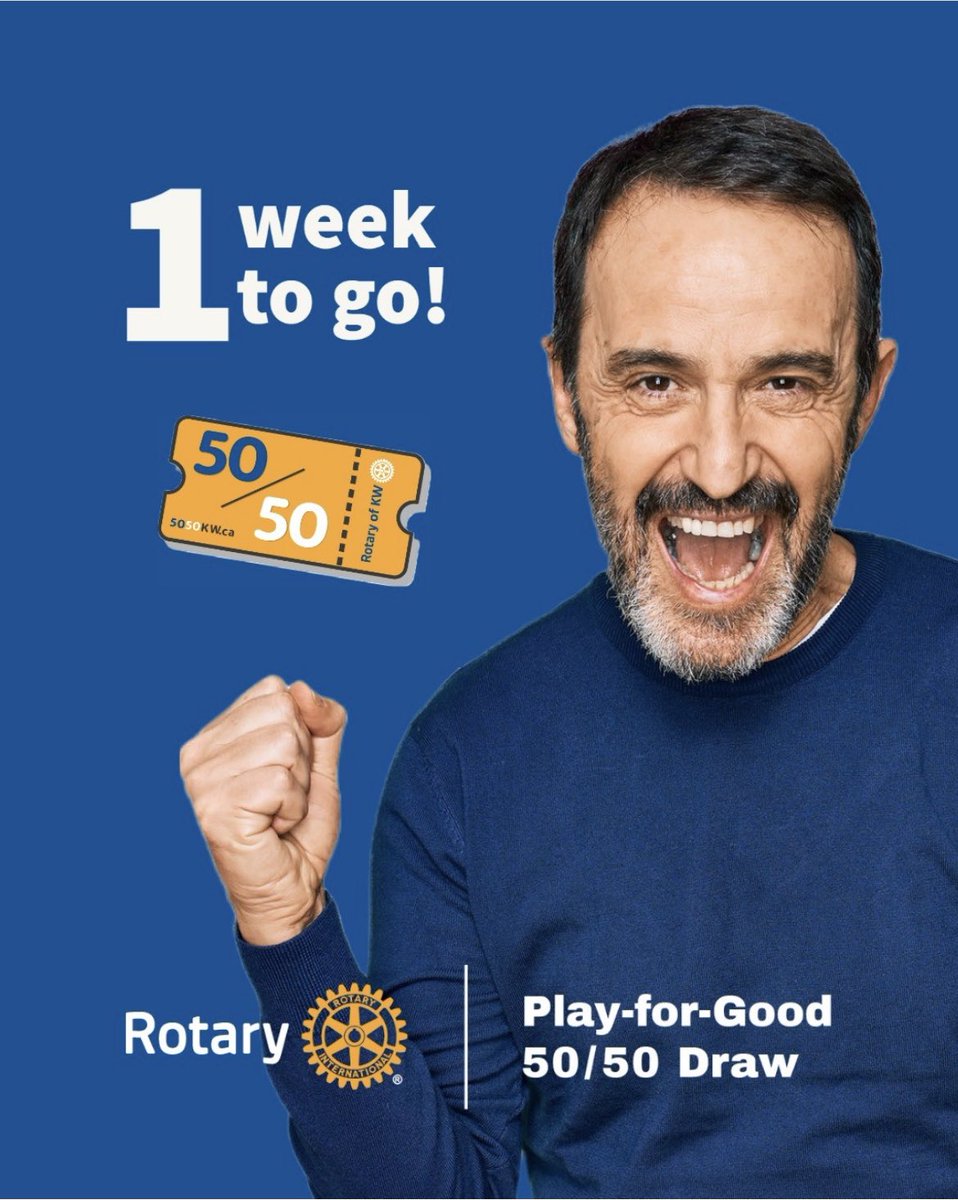 One week to get your tickets!  5050kw.ca.   Your chance to win some cash and help <a href="/KidsAbility/">KidsAbility</a> in the process.