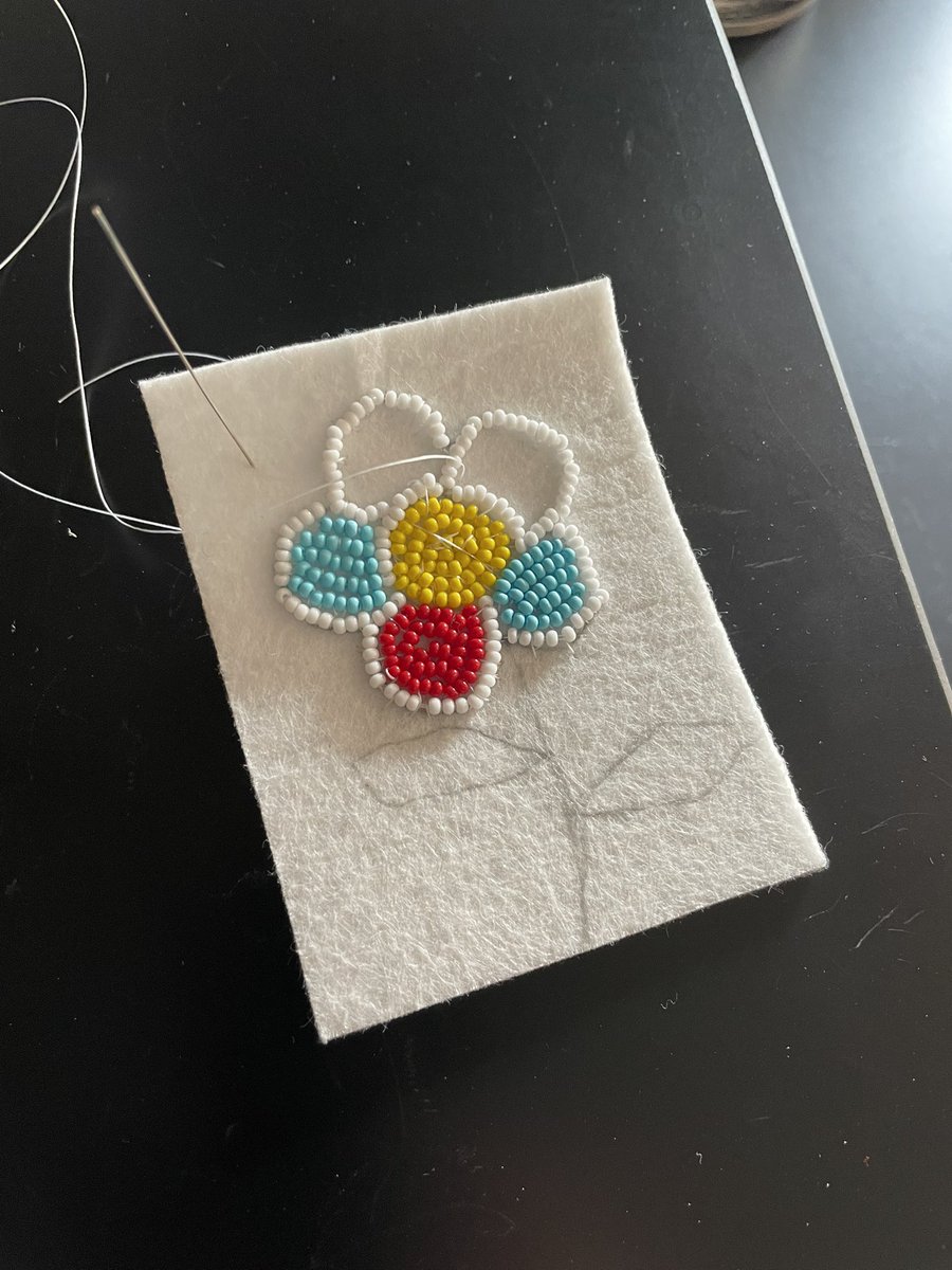 Thank you @LisaKuchler for coming into our classroom and helping us in our learning journey. Métis culture & beadwork are equally beautiful. #reconciliation #artwork