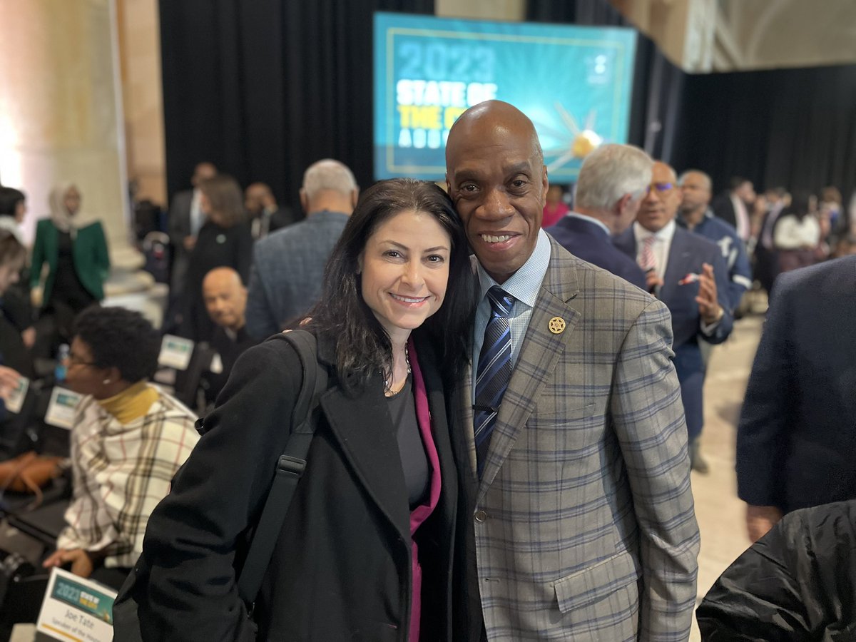 MIAttyGen's tweet photo. Thank you @MayorMikeDuggan for the sneak peak of Michigan Central Station! What a perfect venue for the State of the City address! @MIAttyGen @dananessel was glad to hear &amp; see first hand the continued revival of the great @CityofDetroit ! https://t.co/XImrj3WdHL