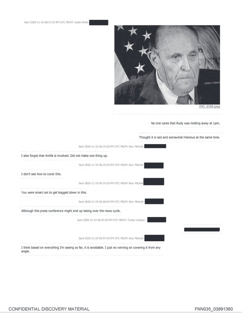 oliverdarcy's tweet image. Here's Tucker Carlson, his executive producer, and a Fox News executive mocking all the election lies.