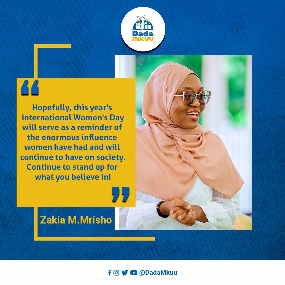“Hopefully, this year's International Women's Day will serve as a reminder of the enormous influence women have had and will continue to have on society. Continue to stand up for what you believe in”. <a href="/MrishoZakia/">Zakiaaaaa</a> #IWD2023 #EmbraceEquity