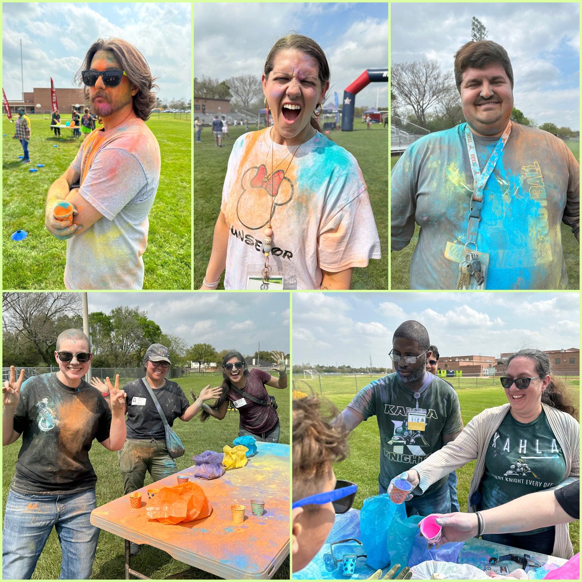 joshuadan's tweet photo. Amazing day at the @kahlams color run today! We had a colorful blast! Our staff is the best and our supportive  community helped us to exceed our fundraising goal! #EveryKnightEveryDay https://t.co/wRf9GHPmTu
