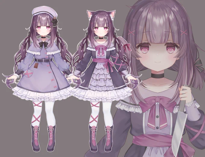 shadowちゃん 【 】新衣装お仕立てさせていただきました!ロングヘアーになってフリフリワンピース&amp;コートを着ていてとても似合ってます!ヤンデレは現在可愛いロリっ子です、ぜひ見に行ってあげてください〜!!#Vtuber 