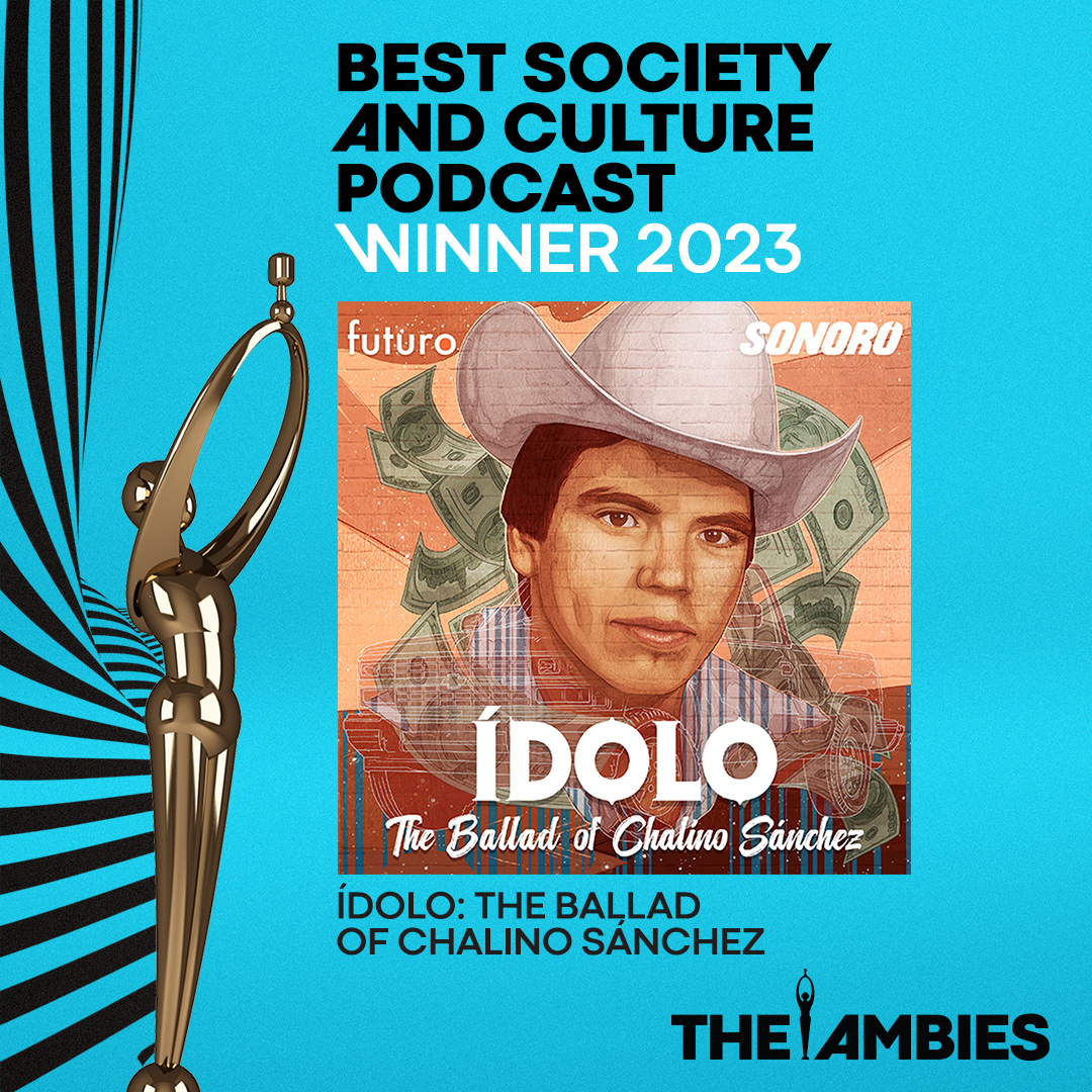 podcastacademy's tweet photo. That is back-to-back wins for Ídolo: The Ballad of Chalino Sánchez (@idolo_podcast). Congratulations on the Ambie for Best Society and Culture Podcast.

#TheAmbies #podcastawards https://t.co/WCBssyrgwN