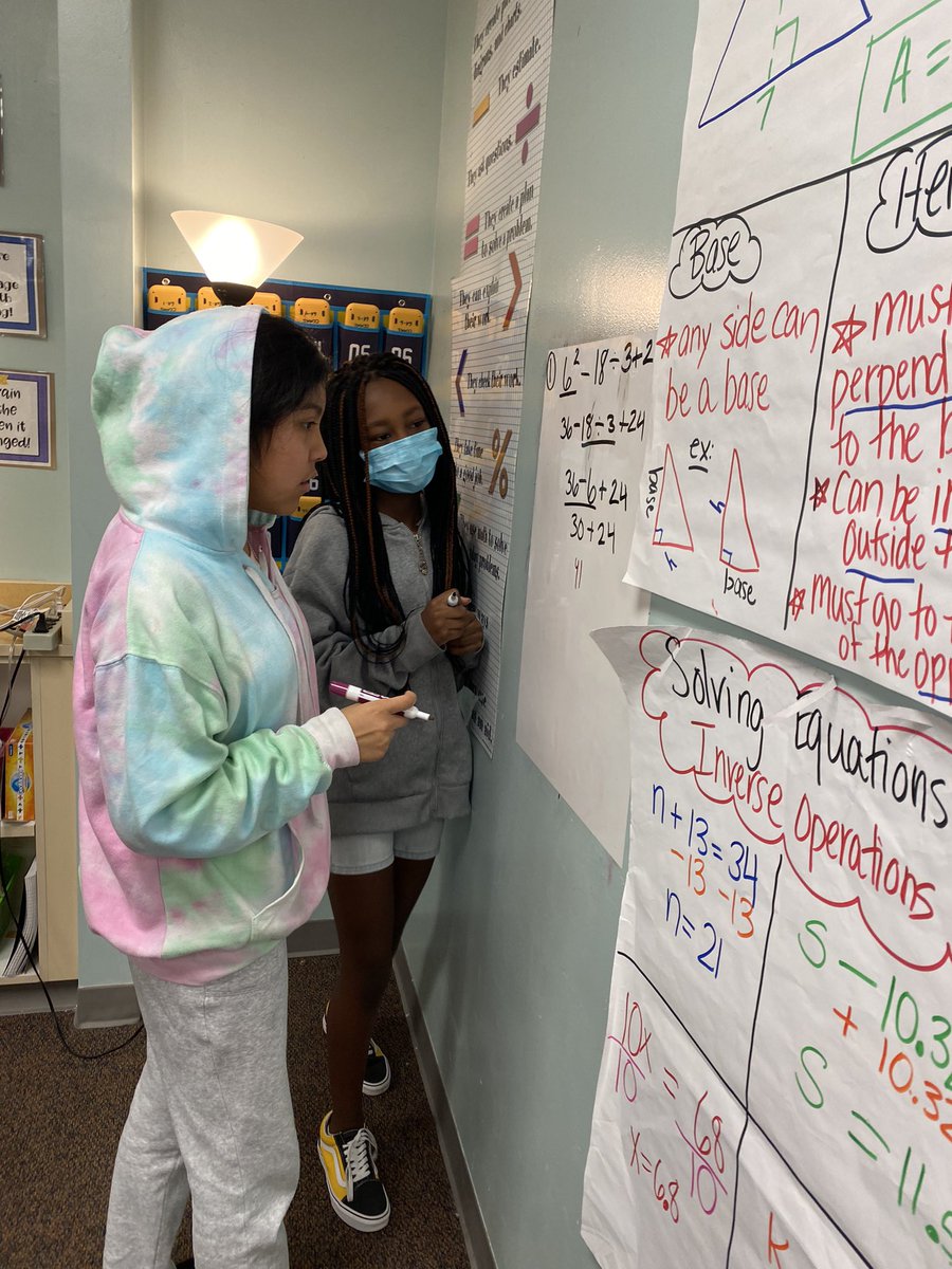 FosterMissi's tweet photo. My first period kiddos rocking equivalent expressions on the vertical whiteboards! 🤓@CCMMSRedwolves  #buildingthinkingclassoomsinmathematics https://t.co/WoLLpAWG0b