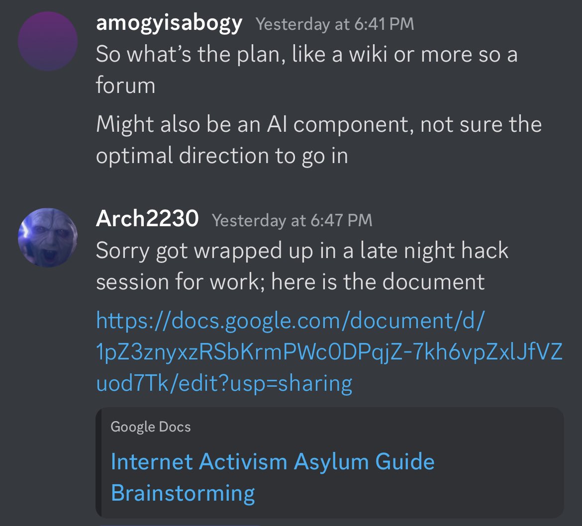 KrishRShah's tweet photo. Last night, the @internetactvsm community had the idea to make a tool to help those seeking asylum.

This morning, they had a prototype.

This is more than an organization, it’s a movement. https://t.co/XXGgDytHzu