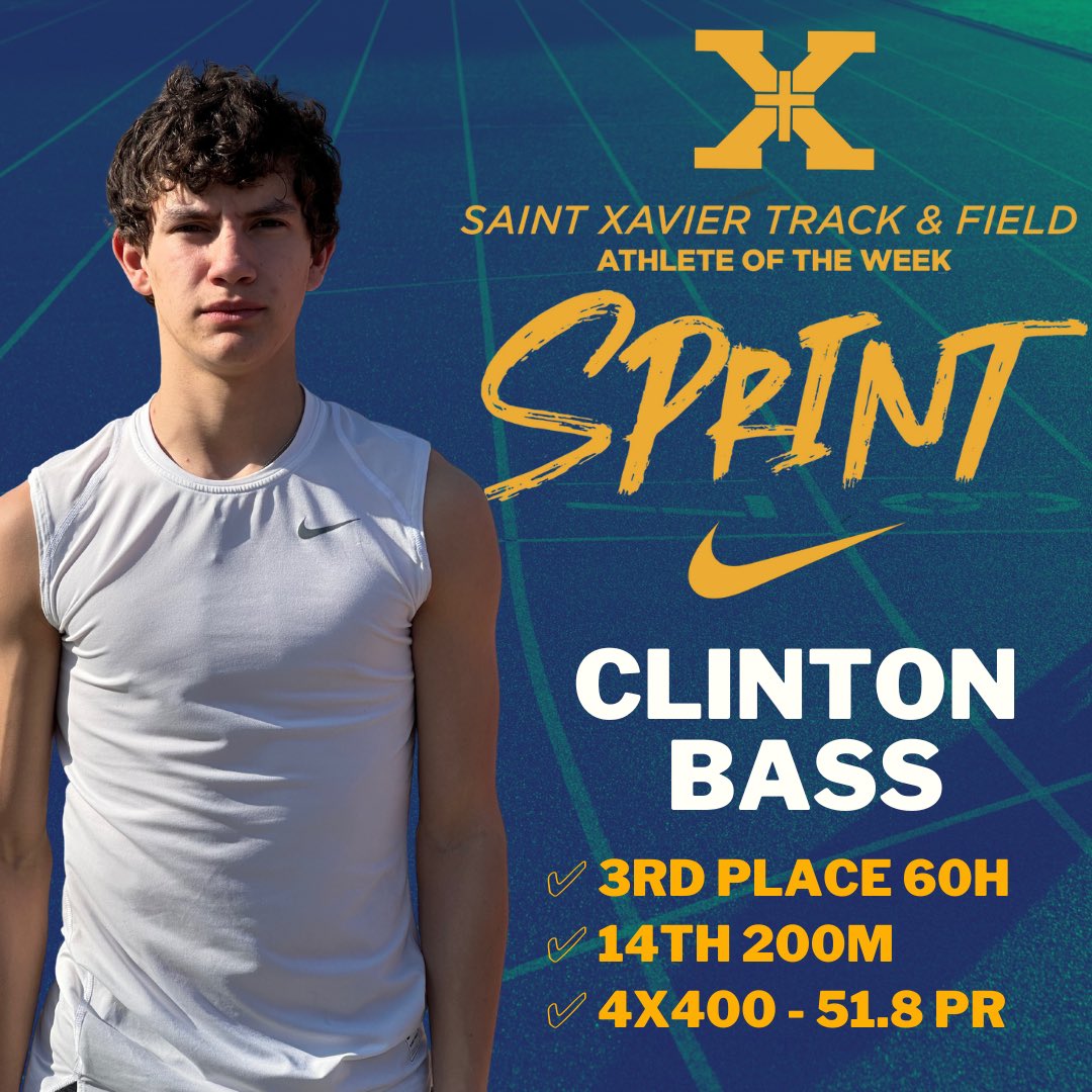 StXTigersXCTF's tweet photo. Sprinter Clinton Bass is the STXTF Sprint AOW! ⭐️
Clinton was 3rd in the 60H at Indoor State! He also had a solid performance in the 200m, finishing 14th. Tack on a huge PR, with 51.8 stick in the 4x400m, & there’s no doubt why he is Sprinter of the Week!
#stxtf #leavenodoubt https://t.co/crssOv2F1z