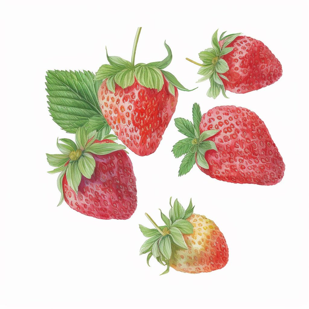 AiMuseo's tweet photo. Sweet Strawberries | あまいいちご#midjourney #art #illustration #coloredpencil #strawberries #fruits #sweet #red #green #whitebackground #foodart #苺 #イラスト #色鉛筆画 #フルーツ #赤 #緑 #食べ物アート https://t.co/mqzj2EVCWg