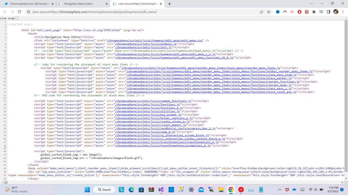 ChromoSphereCom's tweet photo. You may not want to read this, because it's meaningless #garble. It might as well be German to everyone but me. 2 screenshots of today's efforts are attached. 🤓 #developers #coding #FullStack #DEVCommunity #Nerd #100YearsOfCode #Programming #javaScript #HTML5 #hackJob #uidesign https://t.co/DEtP3P2eOo