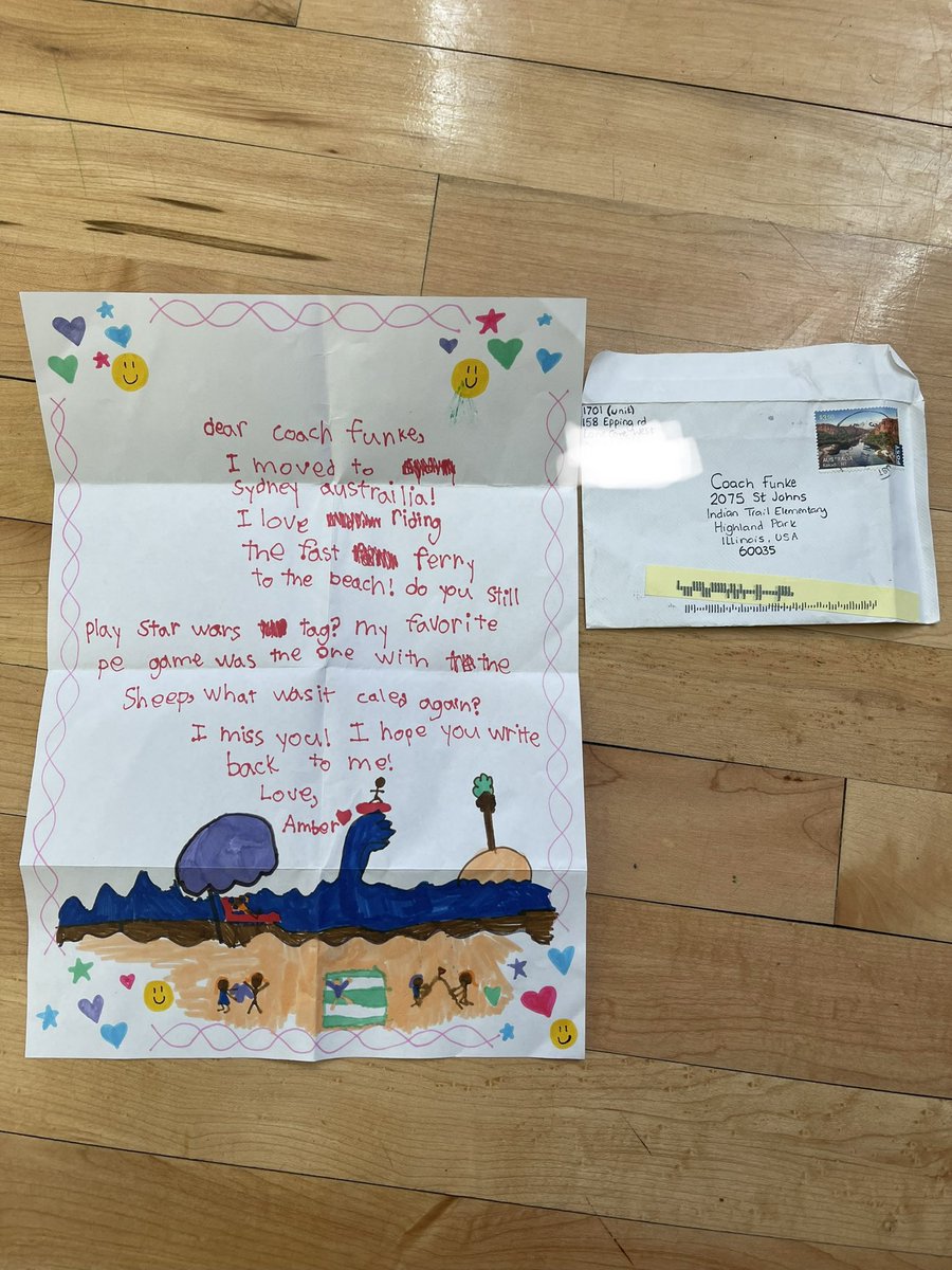 Very shocked today when I received a letter from a former student who moved to Australia.  I can't believe they thought of me after moving so far away. 😊