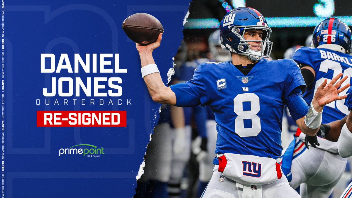 Giants re-sign QB Daniel Jones to a four-year contract. giants.com/news/giants-si…
