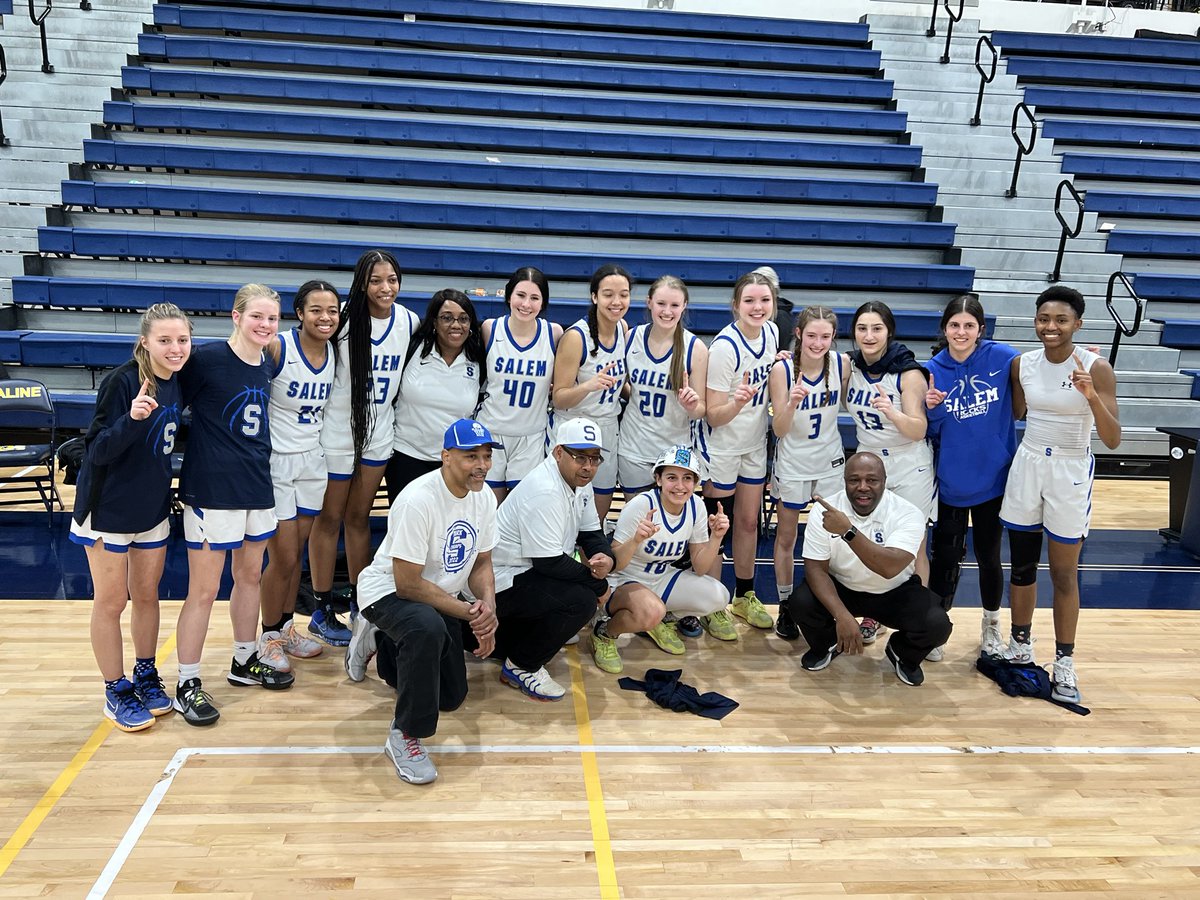 Great win tonight!! Salem survived 46-42 over Saline. Great Defense and clutch shooting from Ashley Kopacko and Shahd Bakkar. Madison Morson smooth 19 points. Regional Final Thursday vs. Dexter at 7.